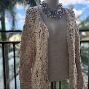 ZARA NWT Cream Open-Knit Cardigan